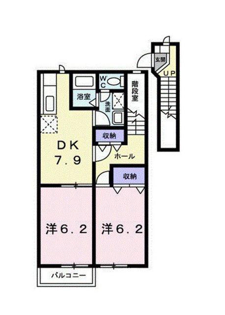 メゾン恵比寿(2DK/2階)の間取り写真