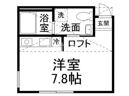 NEST冷泉町(ワンルーム/1階)の間取り写真