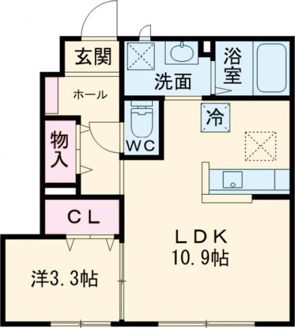 CASA DELI(1LDK/1階)の間取り写真
