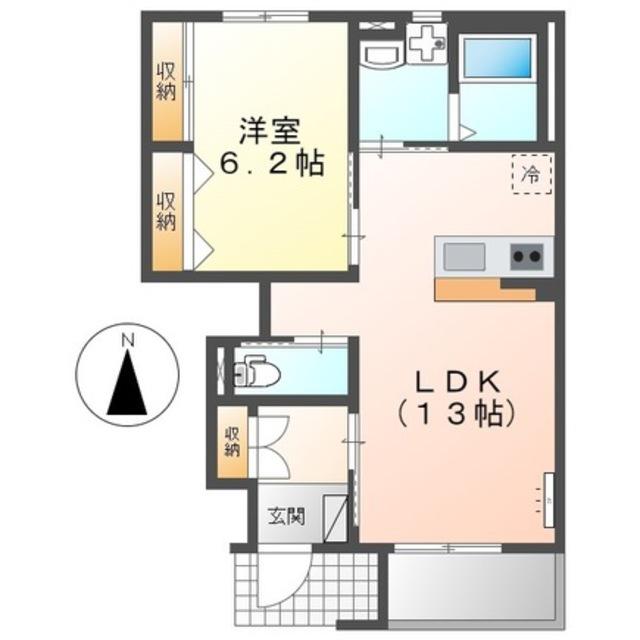 スカイハウス(1LDK/1階)の間取り写真