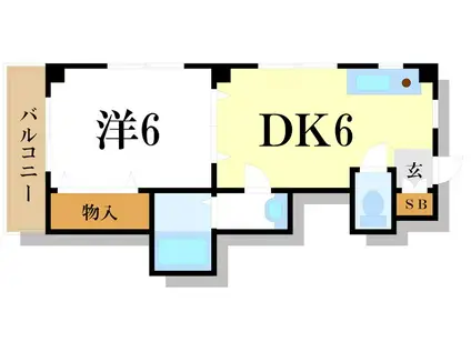 パークヒル瑞江弐番館(1DK/2階)の間取り写真