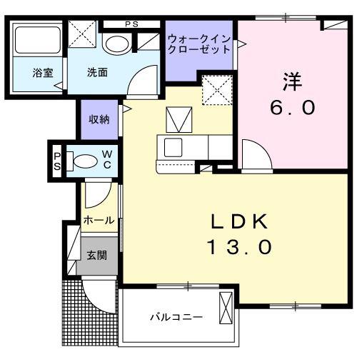 POPORA(1LDK/1階)の間取り写真
