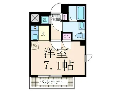 EDIFICIO YUTENJI(1K/2階)の間取り写真