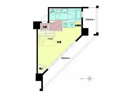 セルン新町(ワンルーム/10階)の間取り写真