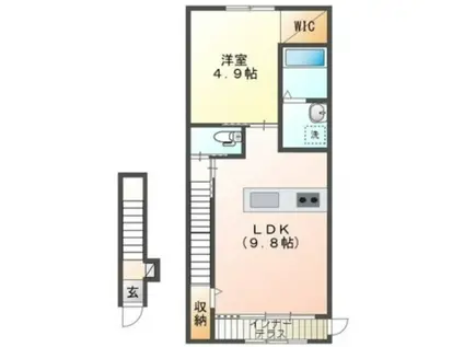 アルページュ202(1LDK/2階)の間取り写真