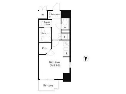 パークキューブ北浜(ワンルーム/7階)の間取り写真