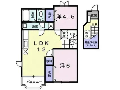 メゾンベールC(2LDK/2階)の間取り写真