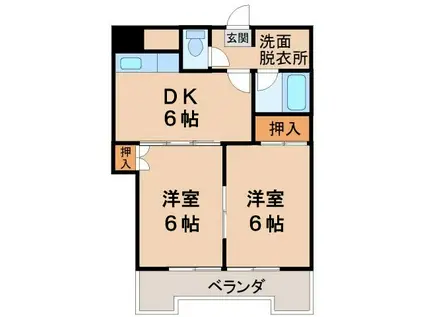 プレミアムコート和田町I(ワンルーム/2階)の間取り写真