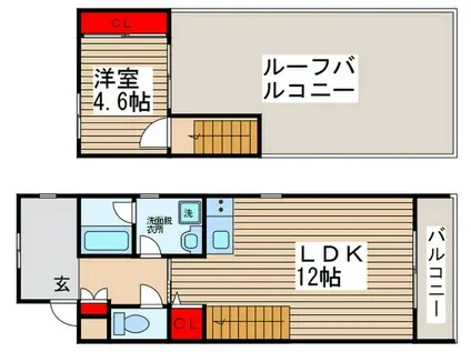 モナリエほんまち(1LDK/1階)の間取り写真