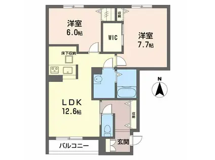 サン・プレジオ優(2LDK/1階)の間取り写真
