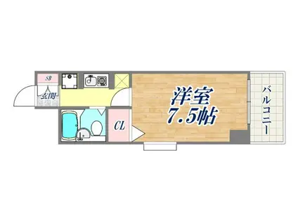 メゾン王子(1K/9階)の間取り写真