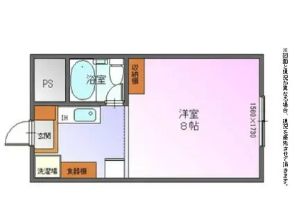 キャッスルハイム金亀(1K/1階)の間取り写真