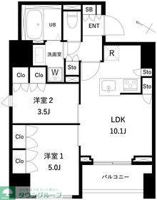 タスキプライムテラス本蓮沼(2LDK/10階)の間取り写真