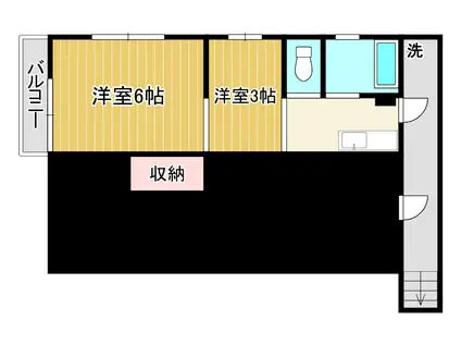 大原3丁目アパート(2K/2階)の間取り写真