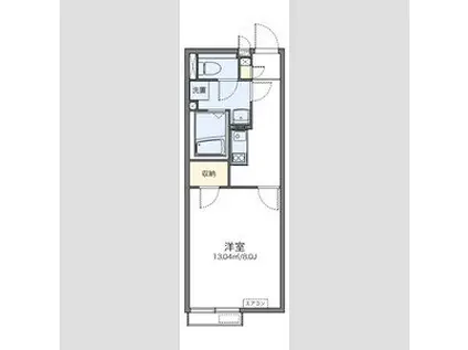 レオネクストクレマチス(1K/2階)の間取り写真