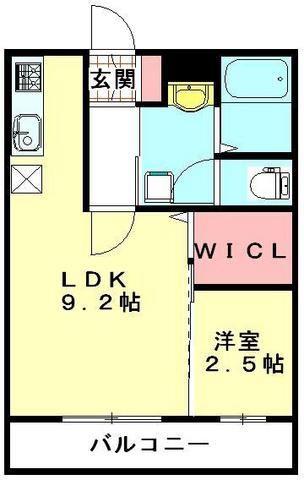 レジェンドパレス櫛引(1LDK/2階)の間取り写真