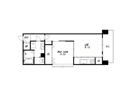 スカイ・シーフロント塩屋(1LDK/5階)の間取り写真