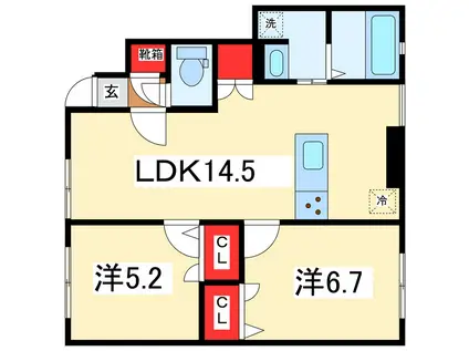 ファミーユA(2LDK/1階)の間取り写真
