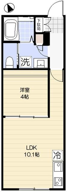 港北区篠原西町計画(1LDK/1階)の間取り写真