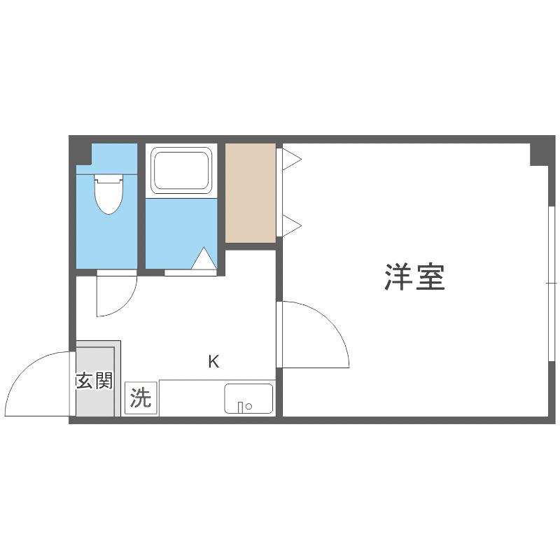 第2澄川銀座パレス(1K/1階)の間取り写真