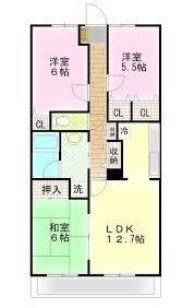 マンションベルシー(3LDK/8階)の間取り写真