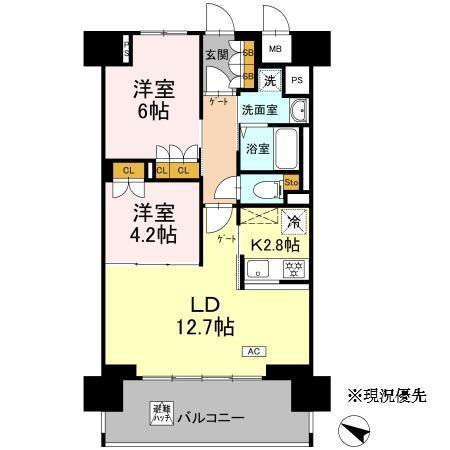 リーラ横浜川和町(2LDK/7階)の間取り写真