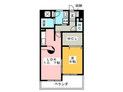 グランパ藤永田(1LDK/8階)の間取り写真