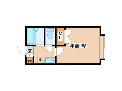 ベルシティ東仙台(1K/2階)の間取り写真