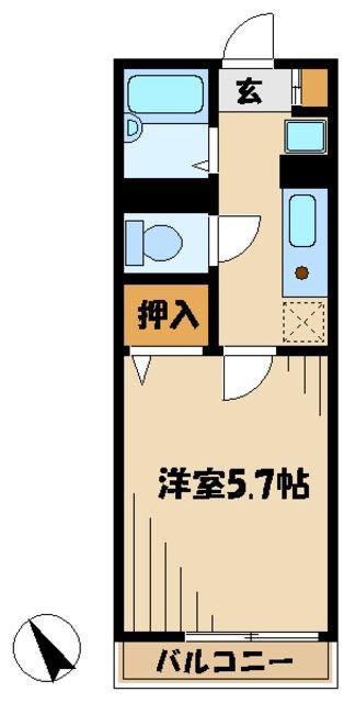 シャルマン(1K/2階)の間取り写真