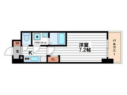 エスリードレジデンス大阪谷町ザ・マークス(1K/14階)の間取り写真