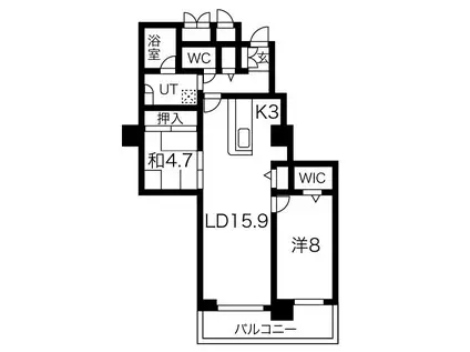 プレミスト小樽ステーションタワー(2LDK/4階)の間取り写真