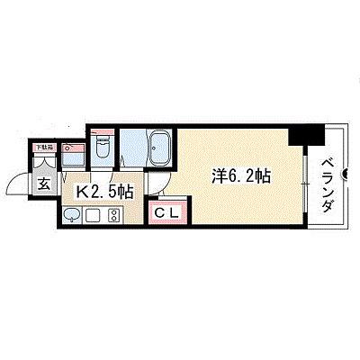 プレサンス鶴舞公園ウエスト(1K/9階)の間取り写真