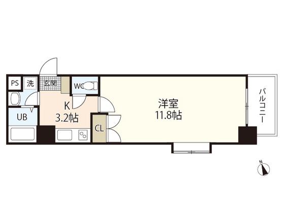 フォルム幟町(1K/5階)の間取り写真