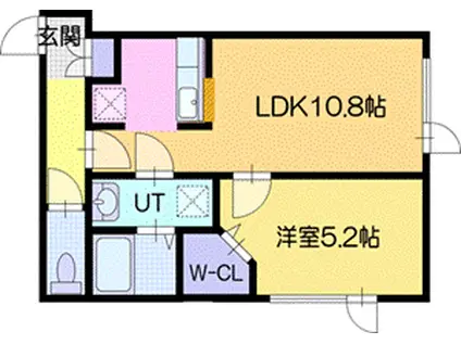 レオニール岩見沢(1LDK/3階)の間取り写真
