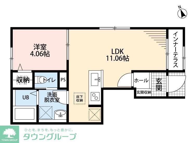 リーブルファイン春日部樋堀(1LDK/1階)の間取り写真