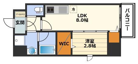 シーズンフラッツ梅田ノース(1LDK/2階)の間取り写真