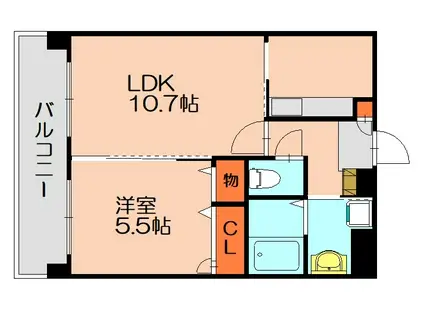 パインヒルズ志免(1LDK/2階)の間取り写真
