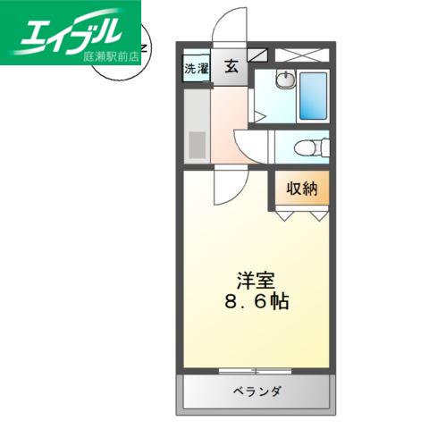エステート山下(1K/2階)の間取り写真