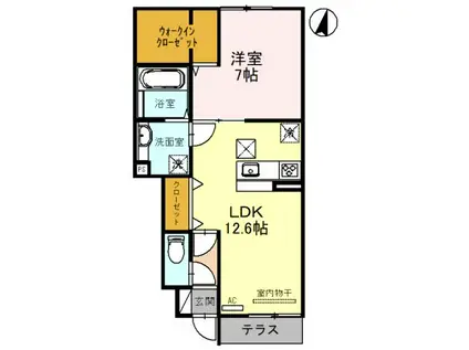 QUEEN SERENITY(1LDK/1階)の間取り写真