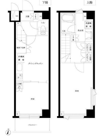 ルーブル東蒲田十番館(2DK/6階)の間取り写真