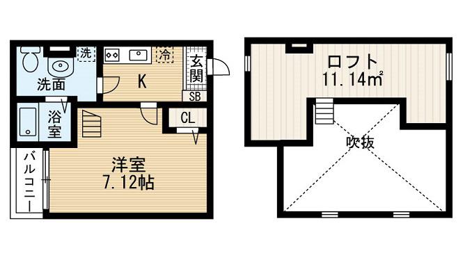 パルティーレ(1K/2階)の間取り写真