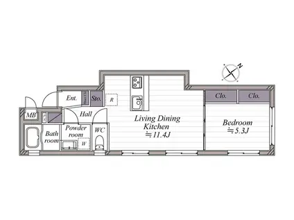 WOHNUNG TOKYO NISHIMAGOME(1LDK/2階)の間取り写真