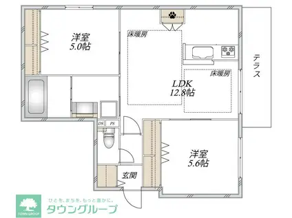 ASTIER(2LDK/1階)の間取り写真