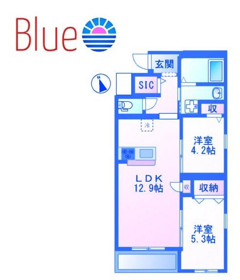 シャイン湘南(2LDK/3階)の間取り写真