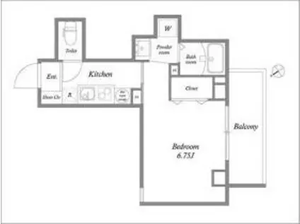 みおつくし十三(1K/6階)の間取り写真