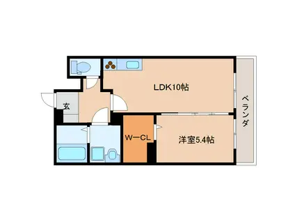 POPOLARE(1LDK/3階)の間取り写真