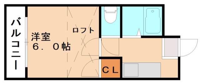 モーリックス立岩(1K/1階)の間取り写真