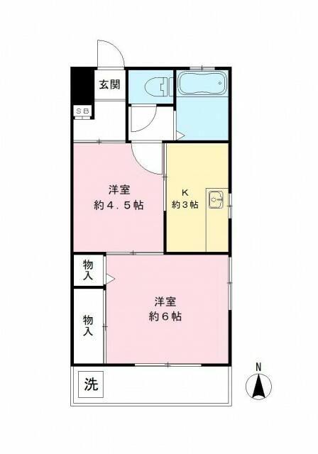 ダイアモンドフラット(2K/3階)の間取り写真