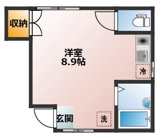 IKフラット3(ワンルーム/1階)の間取り写真