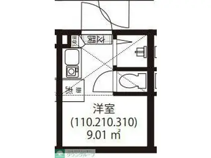GARUNA OKUBO(ワンルーム/2階)の間取り写真